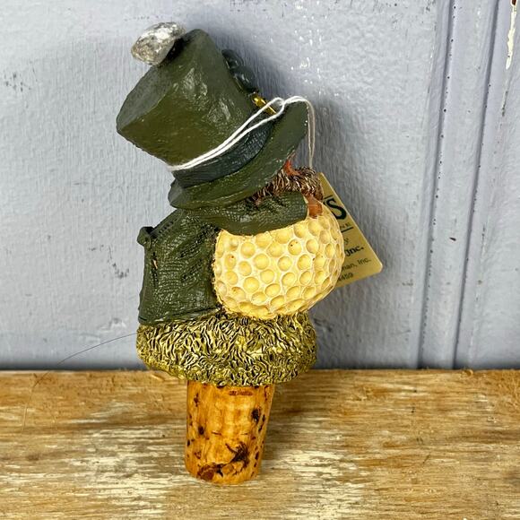 Vintage 90s Irish Leprechaun Golf Blarney Stone Declans Finnial Wine Stopper NEW - Picture 8 of 11